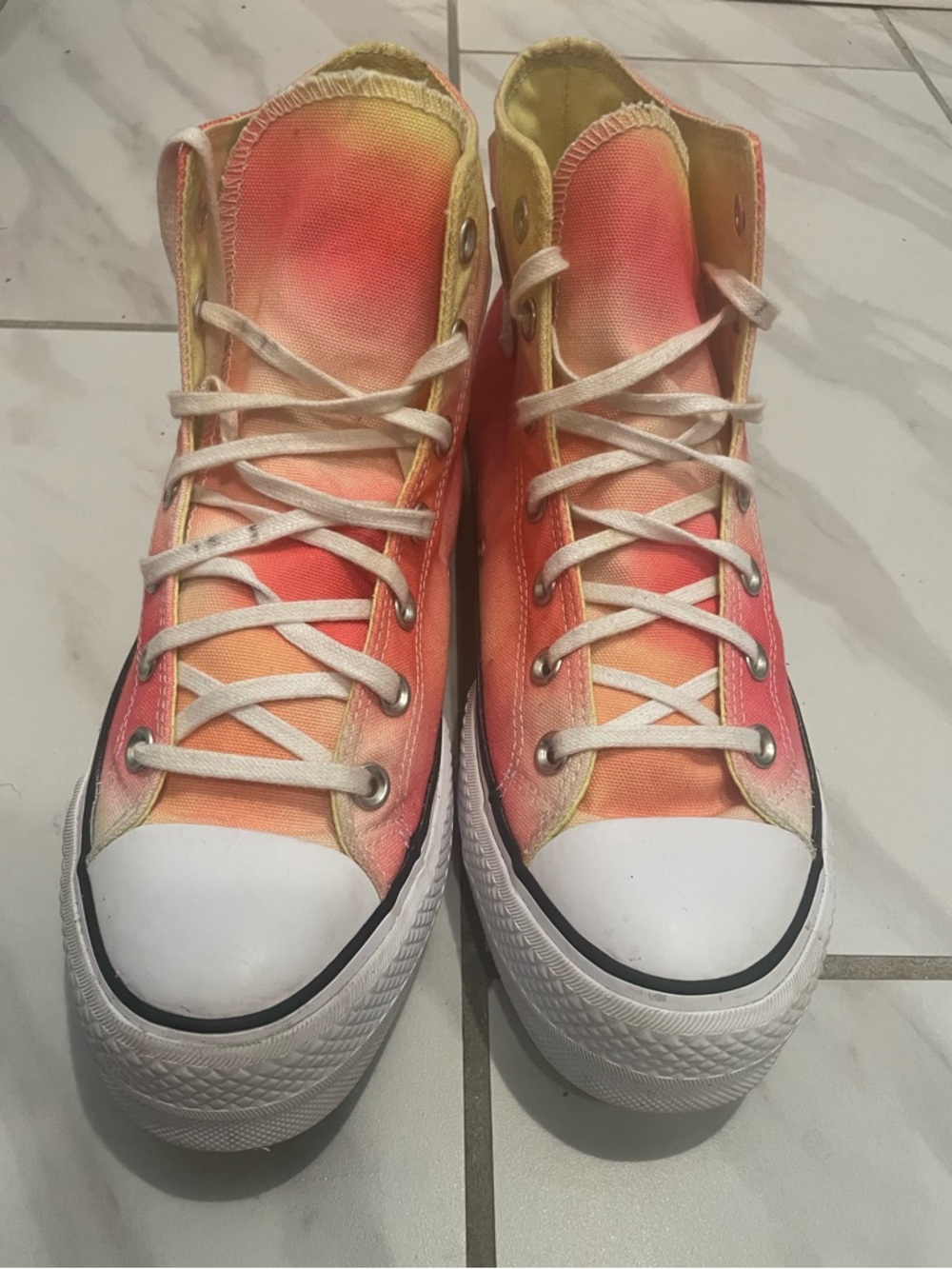 Converse All Star Tie-Dye Orange & Yellow High-Top Sneakers